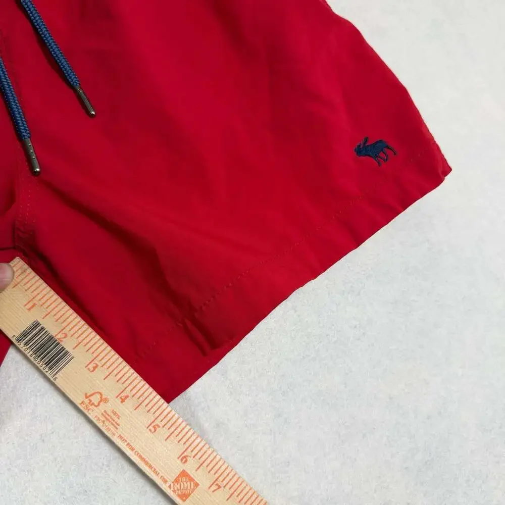 Abercrombie & Fitch Trunks Mens Size L Red Stretch Swim Shorts